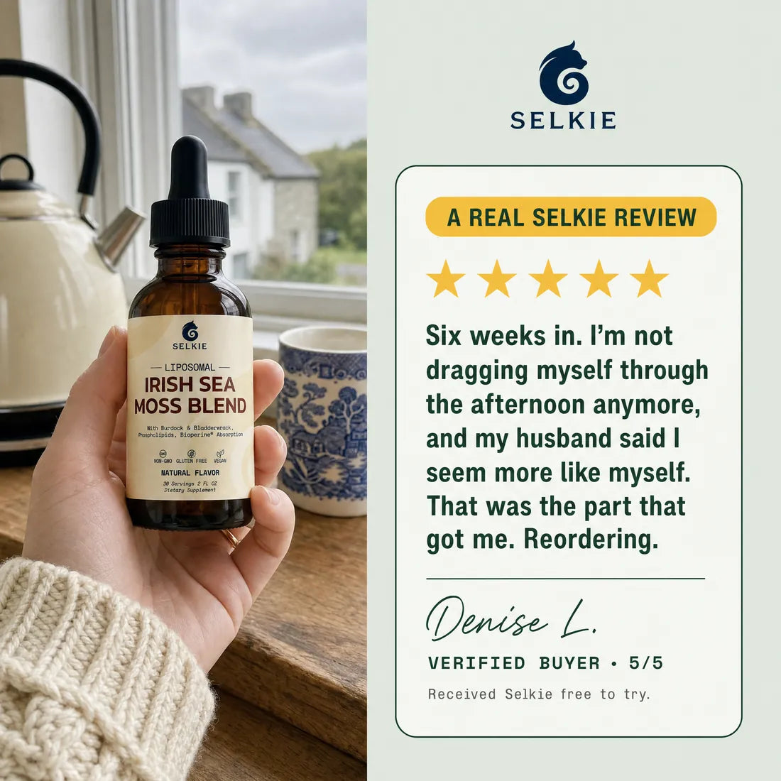 A five-star Selkie review from Denise L.
